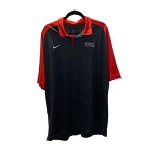Nike Drifit Mens XXL Polo Shirt Baseball Hall of Fame Red Gray